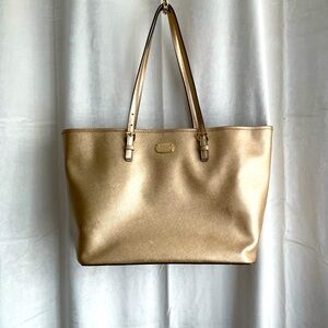 MICHAEL Michael Kors Jet Set Travel Saffiano Leather Large Tote Pale Gold